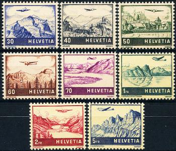 Briefmarken: F27-F34 - 1941 Landschaften und Flugzeuge