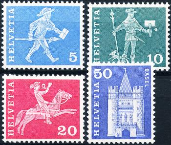 Briefmarken: 355RL-363RL - 1964 Postgeschichtliche Motive und Baudenkmäler, Leuchtstoffpapier violette Faserung