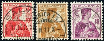 Stamps: 120-122 - 1909 Helvetia bust II
