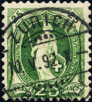 Thumb-1: 67C - 1891, papier blanc, 13 dents, KZ A