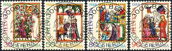 Stamps: B219-B222 - 1988 700 years of art and culture, "Swiss Minnensänger"