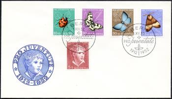 Briefmarken: J143-J147 - 1952 Knabenbildnis und Insekten