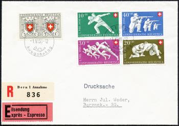 Thumb-1: B46-B50 - 1950, 100 Jahre Eidgenössische Post und Sportdarstellungen