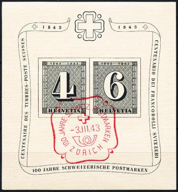 Thumb-1: W14 - 1943, Bloc Jubilé 100 ans de timbres postaux suisses