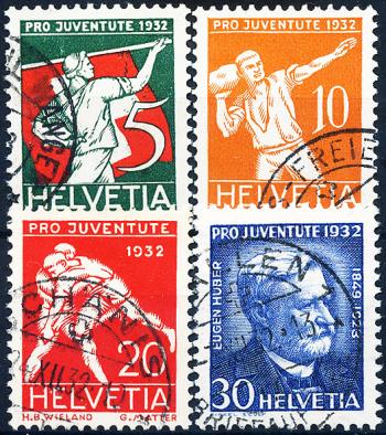 Stamps: J61-J64 - 1932 Sportdarstellungen und Bildnis Eugen Hubers