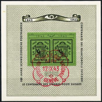 Thumb-1: W18 - 1943, Souvenir sheet for the National Stamp Exhibition in Geneva