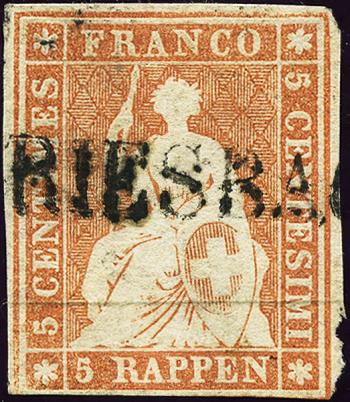 Stamps: 22Aa - 1854 Munich pressure, 1st printing period, Munich paper