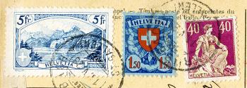 Thumb-2: 178,165,176 - 1924-1928, Rütli, coat of arms pattern and Helvetia with sword
