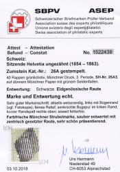 Thumb-3: 26A - 1854, Pression de Munich, 3e période d'impression, papier de Munich