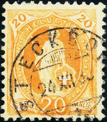 Briefmarken: 66A - 1882 weisses Papier, 14 Zähne, KZ A