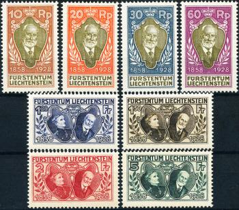 Briefmarken: FL72-FL79 - 1928 70. Regierungsjubiläum des Fürsten Johann II
