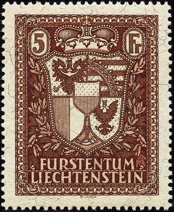 Stamps: FL104I - 1934 Excerpt from the souvenir sheet for the Liechtenstein State Exhibition, Vaduz