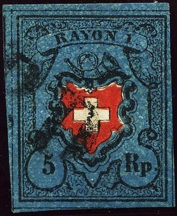 Briefmarken: 15I-T2 - 1850 Rayon I mit Kreuzeinfassung
