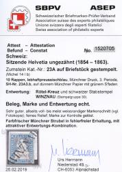Thumb-3: 23A - 1854, Pression de Munich, 3e période d'impression, papier de Munich