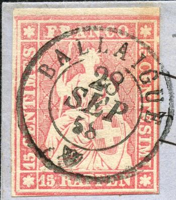 Thumb-4: 24D - 1857, Stampa di Berna, 3a tiratura, carta di Zurigo