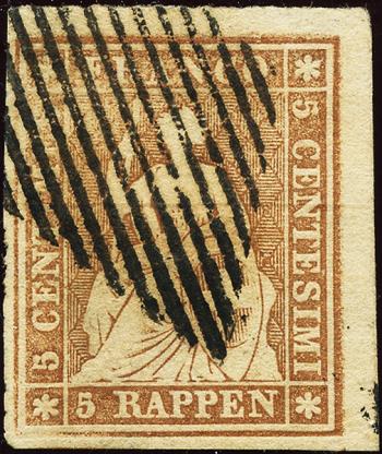 Thumb-1: 22C - 1855, Estampe de Berne, 2e période d'impression, papier de Munich