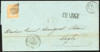 Francobolli: 25B - 1854 Stampa di Berna, 1° periodo di stampa, carta di Monaco