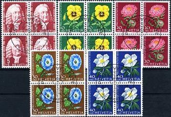 Briefmarken: J173-J177 - 1958 Bildnis Albrecht von Haller und Blumenbilder
