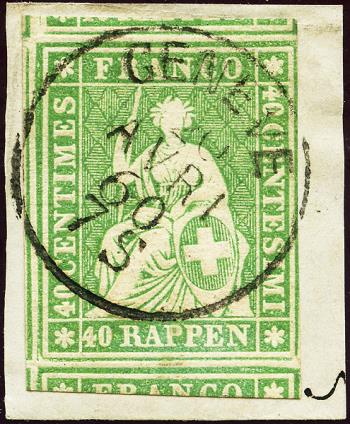 Briefmarken: 26G - 1860 Berner Druck, 4. Druckperiode, Zürcher Papier