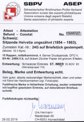 Thumb-3: 24G - 1859, Stampa di Berna, 4° periodo di stampa, carta di Zurigo