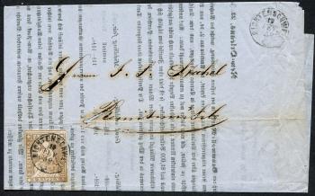 Briefmarken: 22D - 1857 Berner Druck, 3. Druckperiode, Zürcher Papier