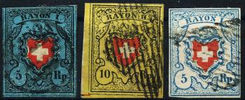 Briefmarken: 15II,16II, 17II - 1850-1852 Rayons ohne Kreuzeinfassung