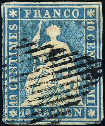Stamps: 23Aa - 1850 Munich printing, 1st printing period, Munich paper
