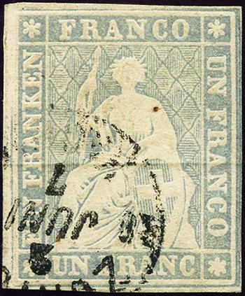 Stamps: 27C - 1855 Bern print, 2nd printing period, Munich paper