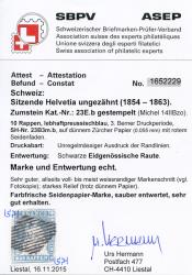 Thumb-3: 23E - 1856, Stampa di Berna, 3a tiratura, carta di Zurigo