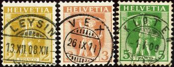 Briefmarken: 101-103 - 1907 Tellknabe im Rahmen