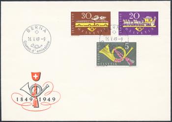 Thumb-1: 291-293 - 1949, 100 years Swiss Post