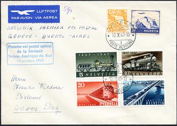 Briefmarken: 277.2.01 - 1947 100 Jahre Schweizer Eisenbahnen
