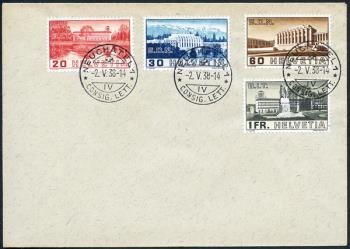 Briefmarken: 211-214 - 1938 Bilder der Völkerbunds- und Arbeitsamtgebäude