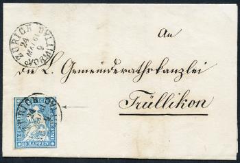 Francobolli: 23G.2.01 - 1859 Berner Druck, 4. Druckperiode, Zürcher Papier