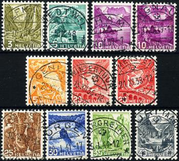 Briefmarken: 201y-209y - 1936-1938 Neue Landschaftsbilder im Stichtiefdruck, glattes Papier