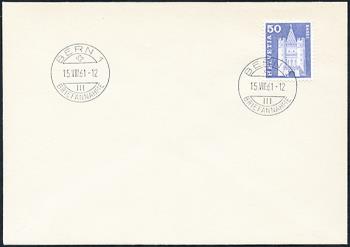 Briefmarken: 363R - 1961 Postgeschichtliche Motive und Baudenkmäler, weisses Papier