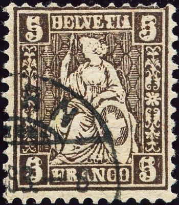 Thumb-1: 45.2.01 - 1881, Seated Helvetia, fiber paper