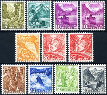 Briefmarken: 201y-209y - 1936-1938 Neue Landschaftsbilder im Stichtiefdruck, glattes Papier