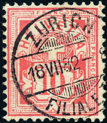 Briefmarken: 61Aa - 1882 Faserpapier, KZ A