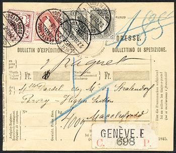 Briefmarken: 69A, 71A, 60A - 1882 weisses Papier, 14 Zähne, KZ A und Ziffermuster Faserpapier, KZ A
