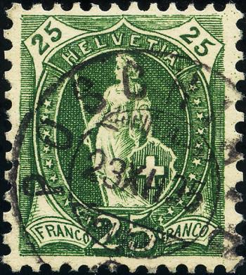 Briefmarken: 67D - 1894 weisses Papier, 13 Zähne, KZ B