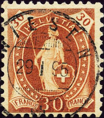 Briefmarken: 68C - 1892 weisses Papier, 13 Zähne, KZ A