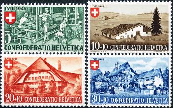 Briefmarken: B26-B29 - 1945 Arbeit und Schweizer Haus I