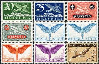 Briefmarken: F4z-F13z - 1933-1937 Verschiedene Darstellungen, Ausgabe auf geriffeltem Papier