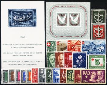 Briefmarken: CH1945 - 1945 Jahreszusammenstellung