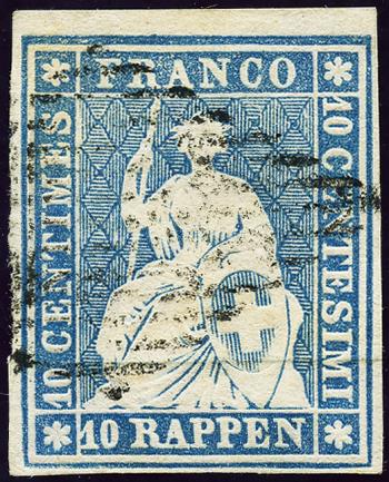 Francobolli: 23A - 1854 Pressione di Monaco, 3° periodo di stampa, carta di Monaco