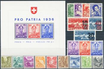 Briefmarken: CH1936 - 1936 Jahreszusammenstellung