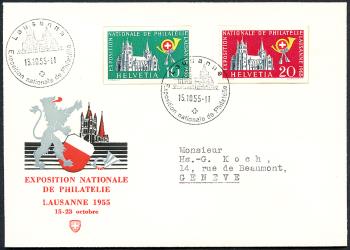 Thumb-1: W33-W34 - 1955, Individual values from a souvenir sheet for the national stamp exhibition in Lausanne