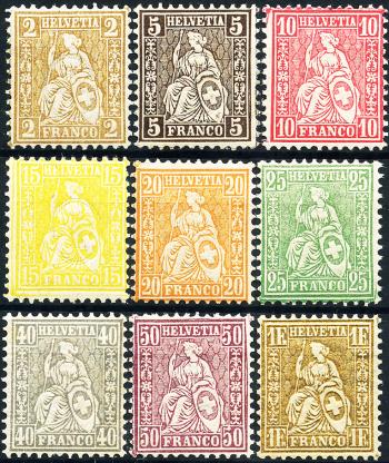 Briefmarken: 44-52 - 1881 Faserpapier