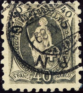 Briefmarken: 69B - 1889 Stehende Helvetia, weisses Papier, 11 Zähne, KZ A